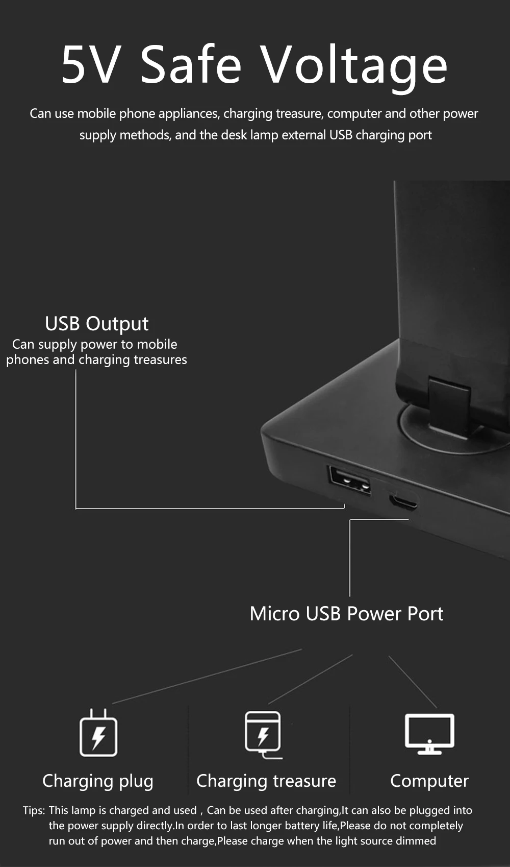 LAOPAO 52 шт. светодиодный настольный светильник 5 цветов x5 Dimable уровень сенсорный USB заряжаемый для чтения защита глаз с таймером Настольный светильник ночник