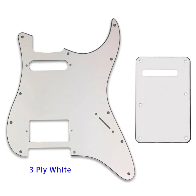 3Ply White Запчасти для гитары-для США/Мехико Fd Strat 72' 11 винтовое отверстие стандарт PAF Humbcker Hs гитарная Накладка и задняя пластина скретч пластина - Цвет: 3Ply White