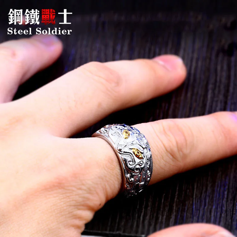 Мужское украшение в стиле панк регулируемое из нержавеющей стали с серым