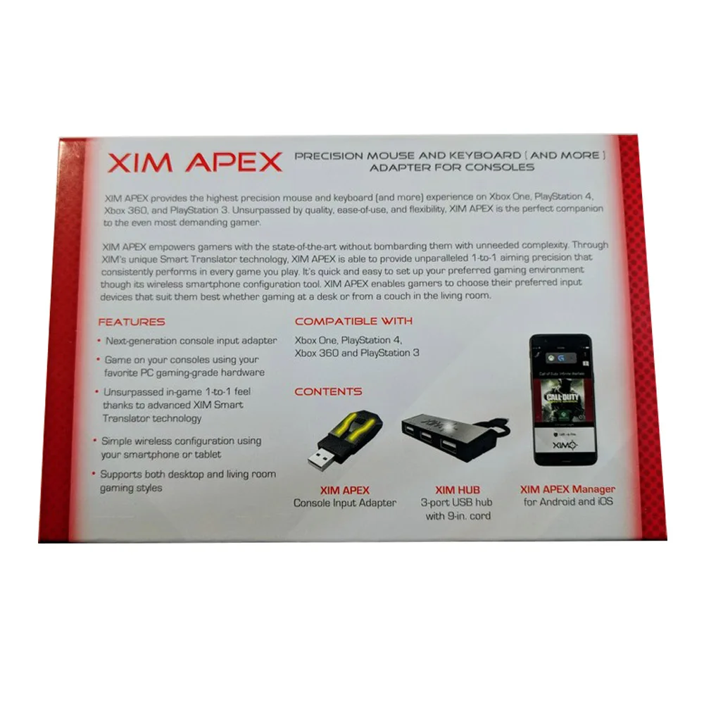 XIM APEX Высокоточный адаптер для мыши и клавиатуры для Xbox One/Xbox 360/PS4/PS3/PS4 Pro/PS4 Slim/Xbox One S/X