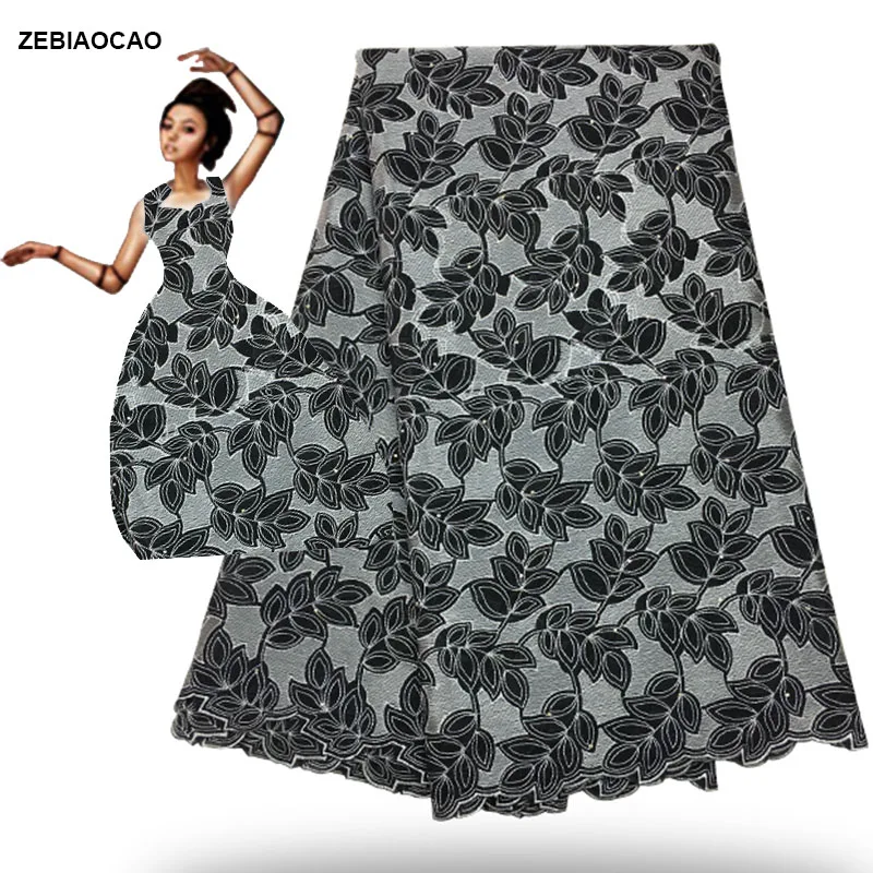 ZEBIAOCAO African Tulle Cotton Lace Fabric High Quality Fashion French For Dress 5 yards/lot FC17-TEP30 | Дом и сад
