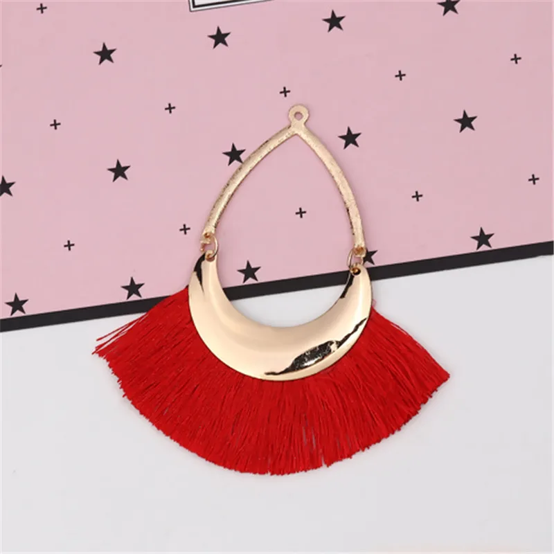 DoreenBeads полиэстер кисточкой Подвески веерообразная форма Цвет: розовый