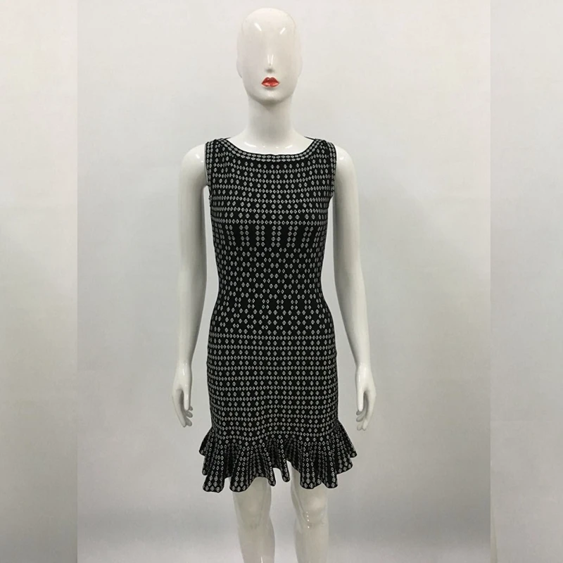 2019 элегантное новейшее летнее черное обвязанное платье без рукавов Сексуальное