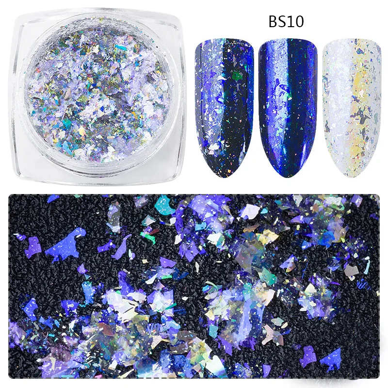 1 шт. Holo Aurora Charm Хамелеон декорация для ногтей градиент блестящий порошок