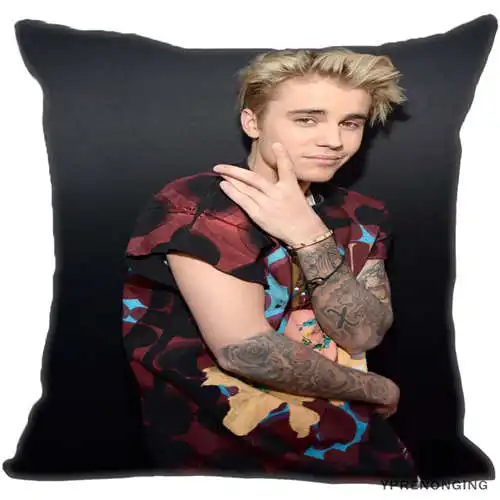 Pillowcase Лучший изготовленные на заказ с изображением Джастина Бибера и надписью(1)@ 1 Подушка Чехол Спальня дома квадратная Наволочка на молнии(с одной стороны)#190404-01-162 - Цвет: Pillowcase