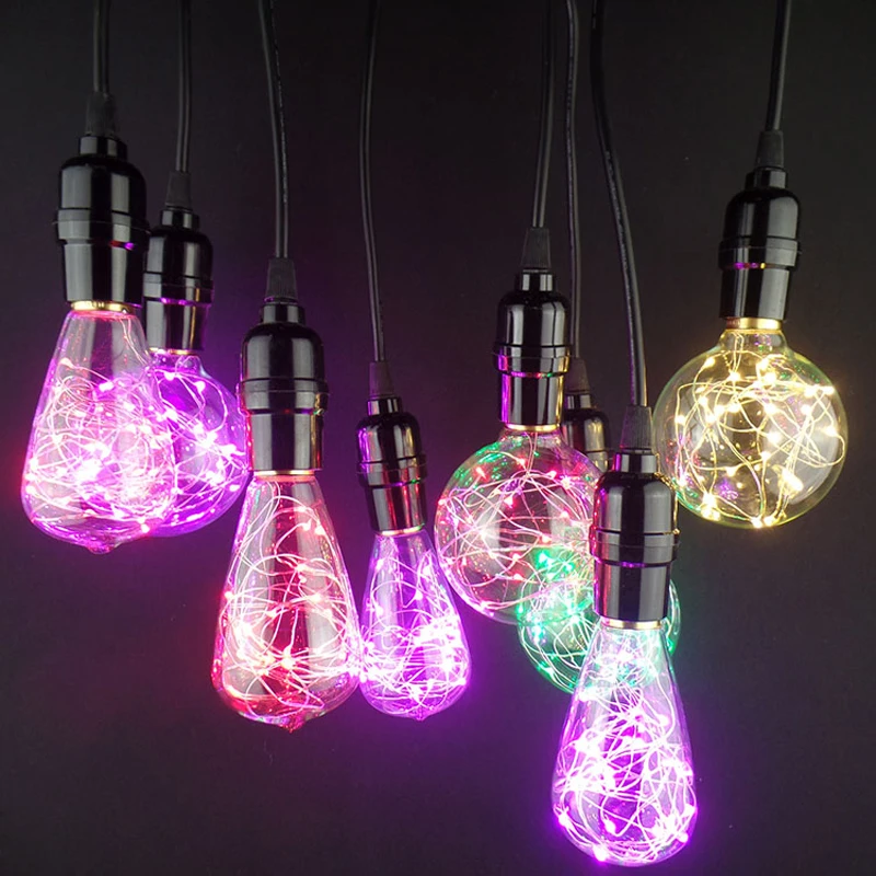 DOXA винтажные лампочки Эдисона E27 LED RGB красочный свет Рождественская лампочка