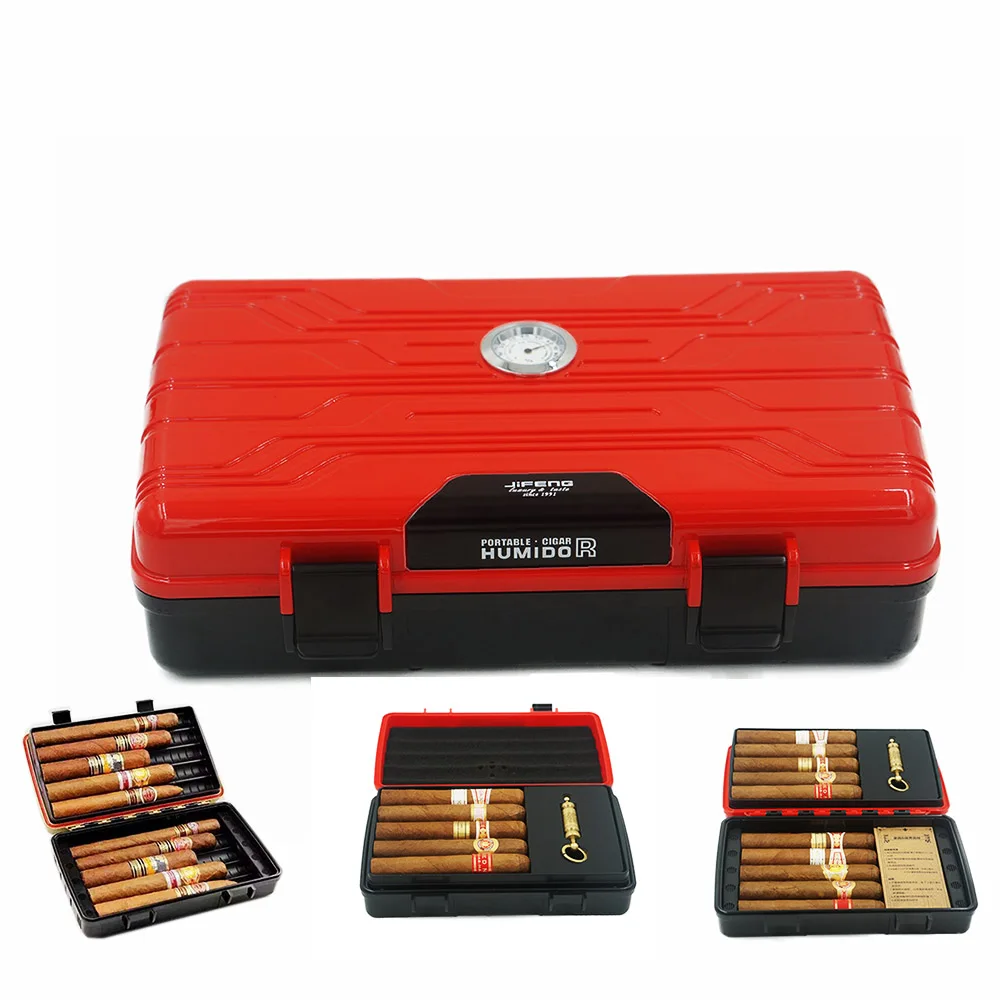 JIFENG Многофункциональный двухслойный дорожный влагозащищенный гимидор для сигар