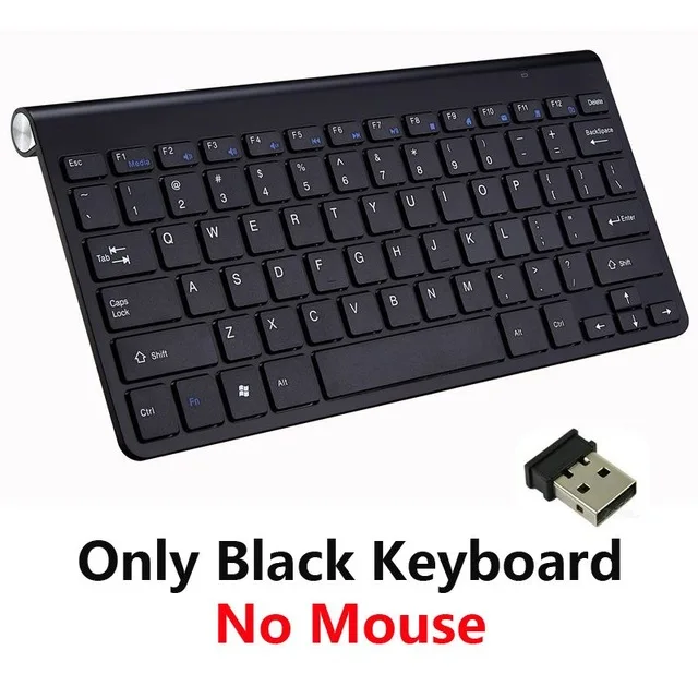 Only Black Keyboard 2,4 г клавиатура и мышь комбо набор Беспроводная мультимедийная клавиатура и мышь набор для ноутбука ПК ноутбук Mac планшет офисные принадлежности - Цвет: Only Black Keyboard