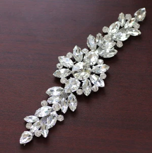 CRYSTAL WHITE 18,2x5,5 см кристалл аппликация из чистого горного хрусталя Flatback для свадебного платья украшение пришить горный хрусталь ремень вечернее платье обувь DIY - Цвет: CRYSTAL WHITE