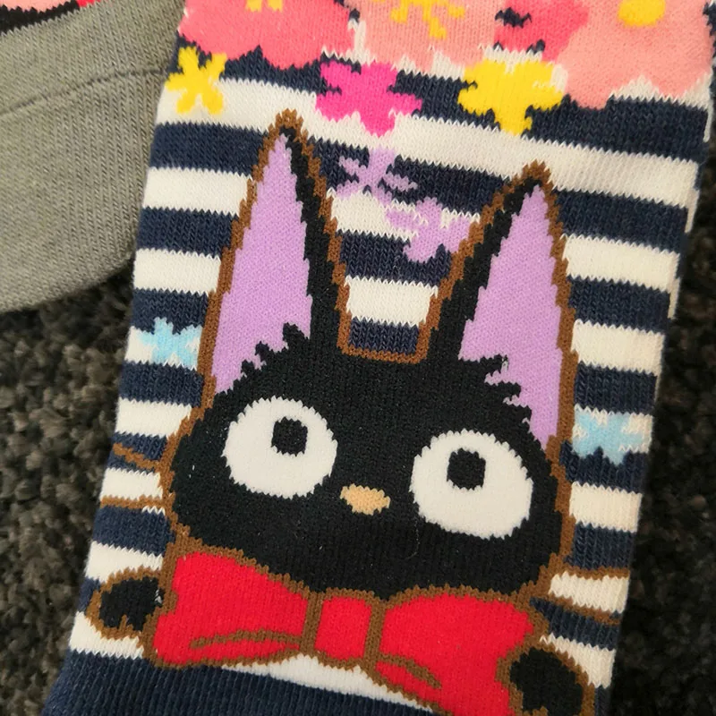 Носки miyazaki с мультяшным рисунком носки милым котом служба доставки kiki в стиле