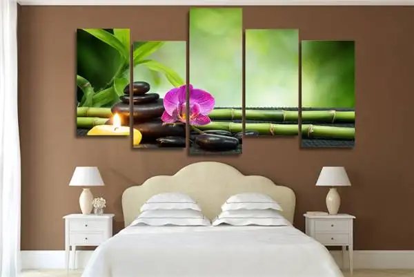 Hd Печать свечи орхидеи Бамбук живопись на холсте украшение комнаты печать плакат