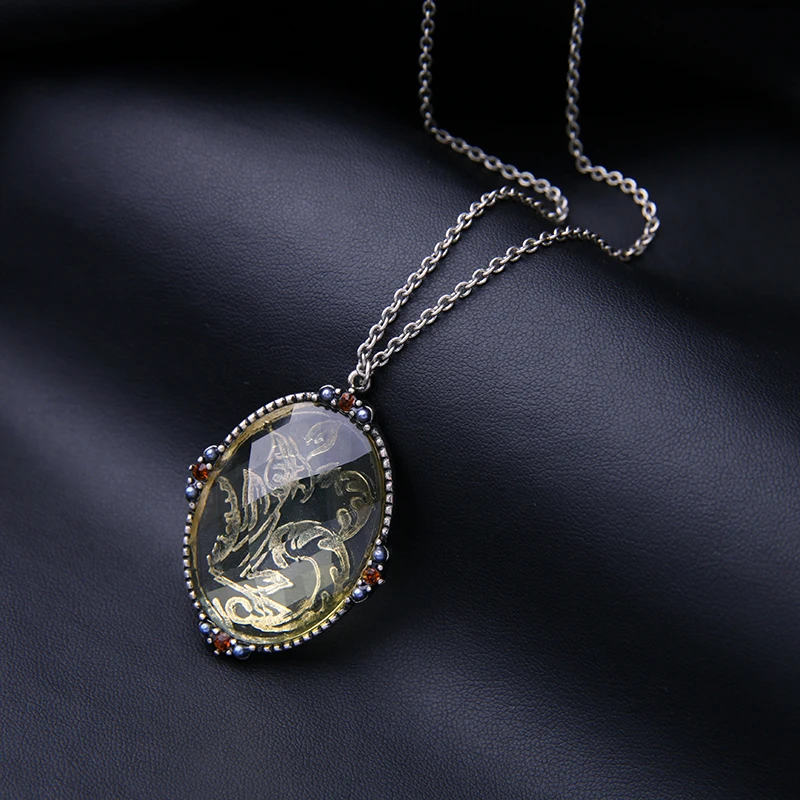 Женское Ожерелье в готическом стиле длинное ожерелье серебряного цвета античном