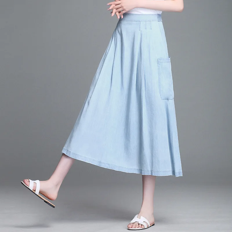 Небесно-голубая шифоновая юбка Вадим Тюлевая женская boho fem me большой размер