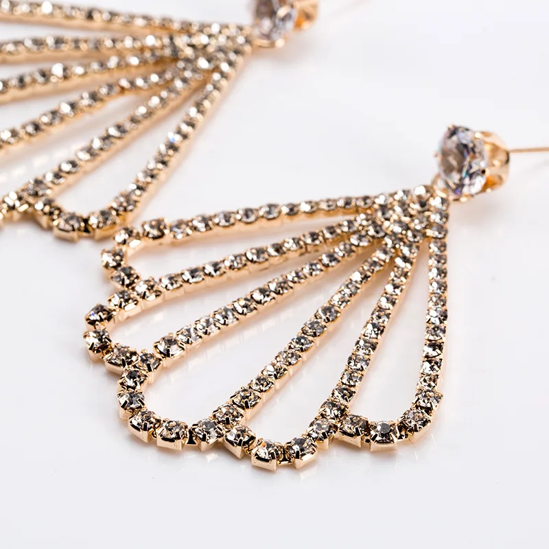 Свадебные Серьги невесты для женщин большие висячие серьги с кристаллами