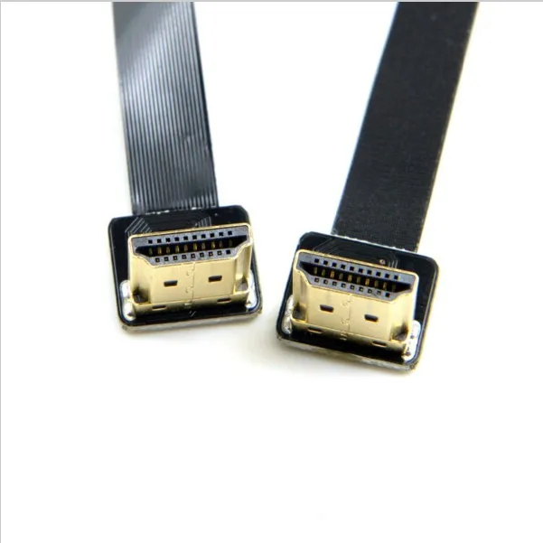0 2 м FPV двойной под углом 90 градусов HD штекер HDTV FPC плоский HDMI совместимый кабель