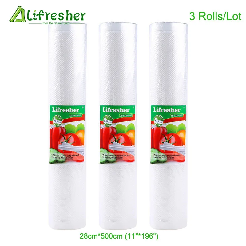 Lifresher вакуумные пакеты для еды вакуумный упаковщик упаковочная сумка 3 рулона/лот