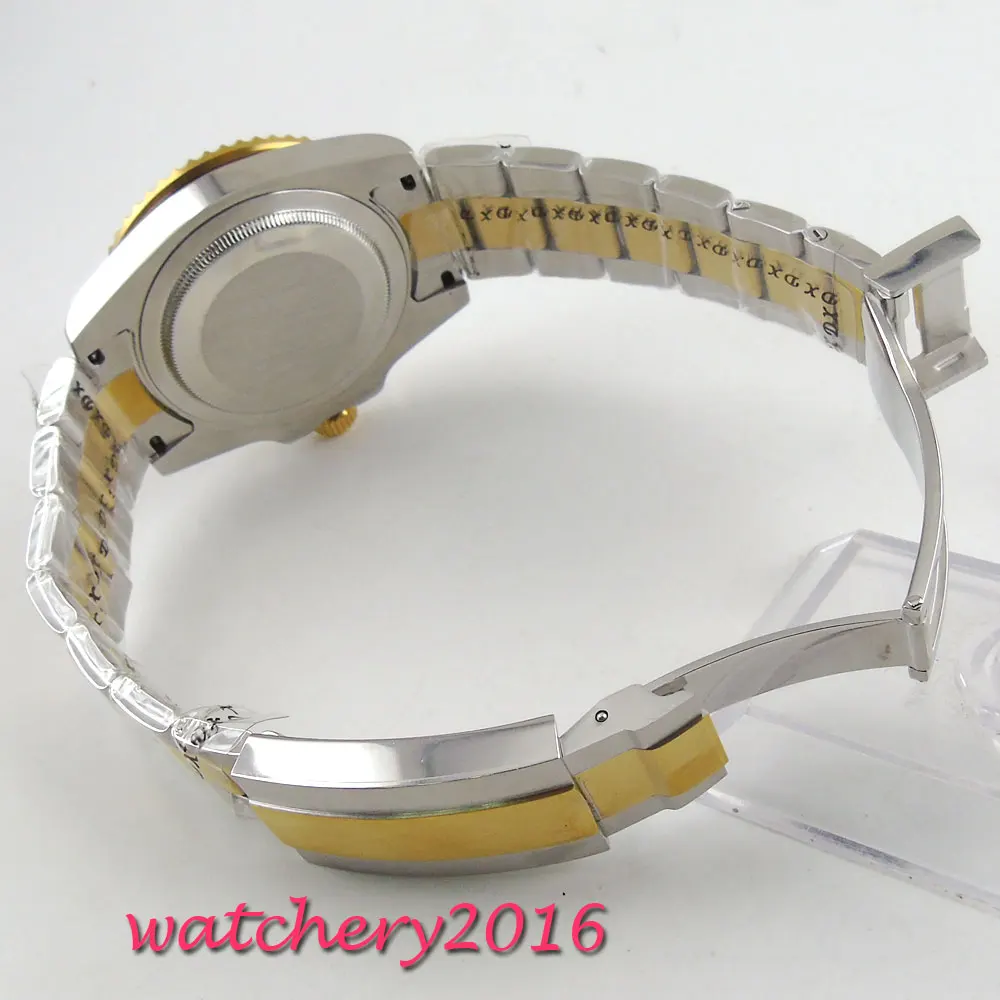 NEW 40mm Bliger Sapphire glass black dial Deployment Bracelet Date GMT Automatic self wind Movement Men's Mechanical Wristwatch |