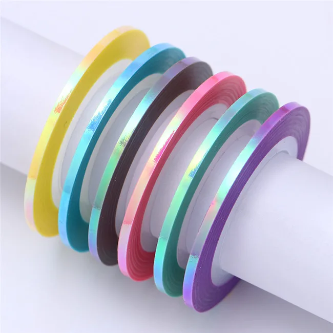 6 Rolls 2mm 3 шт конфеты цвета полоски для ногтей линия 1 мм 2 мм 3 мм наклейки на ногти стикер дизайн ногтей перевод рисунка наклейка слайдер для ногтей - Цвет: 6 Rolls 2mm