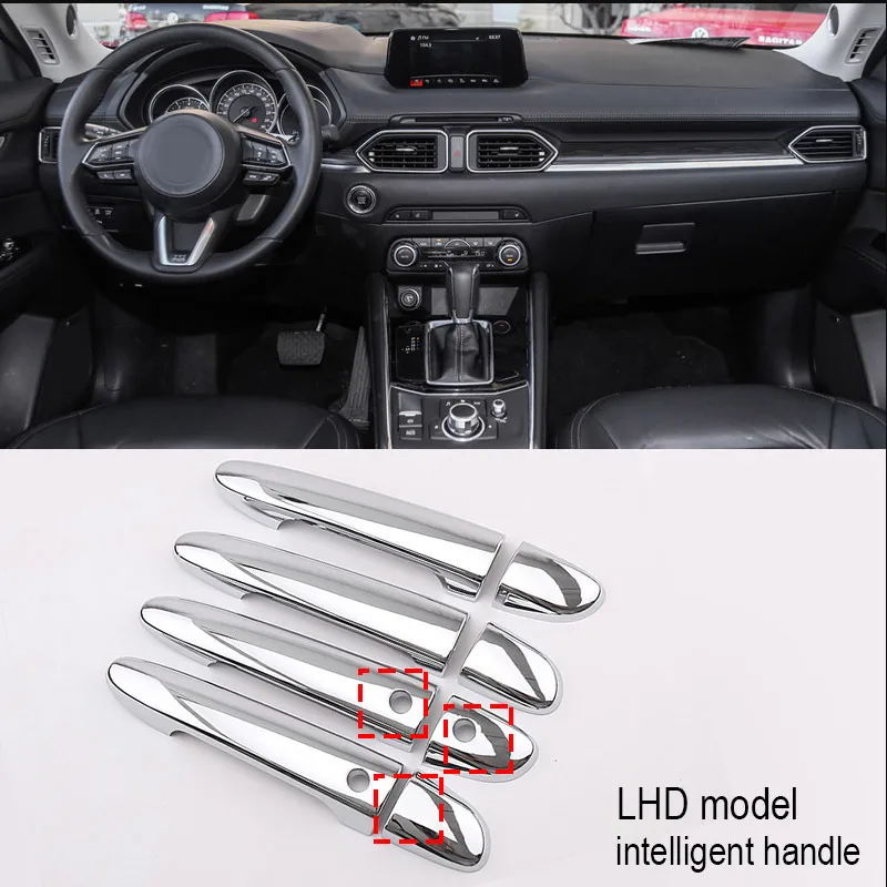 LHD 2 hole Vtear для Mazda CX-3 CX3 автомобильные наружные дверные ручки Крышка автомобильные ручки для автомобильных дверей ABS Хром Стайлинг Аксессуары - Цвет: LHD 2 hole