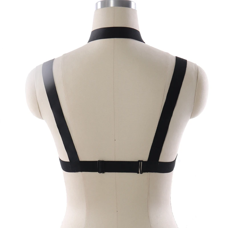 

Gothic Festival Body Harness Punk Rave Wear Harajuku Neck Bondage Cage Bralette One Size Fetish Burlesque Corset
