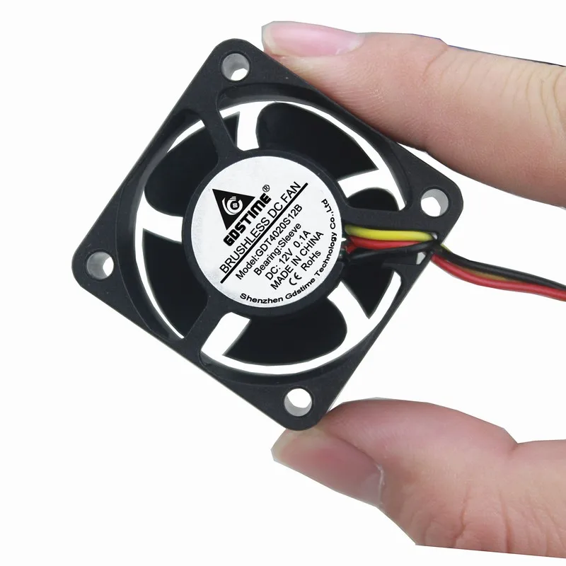 Gdstime 5 шт. 4 см 12 вольт 3 контакта 40 мм 40x40x20 бесщеточный осевой PC DC вентилятор