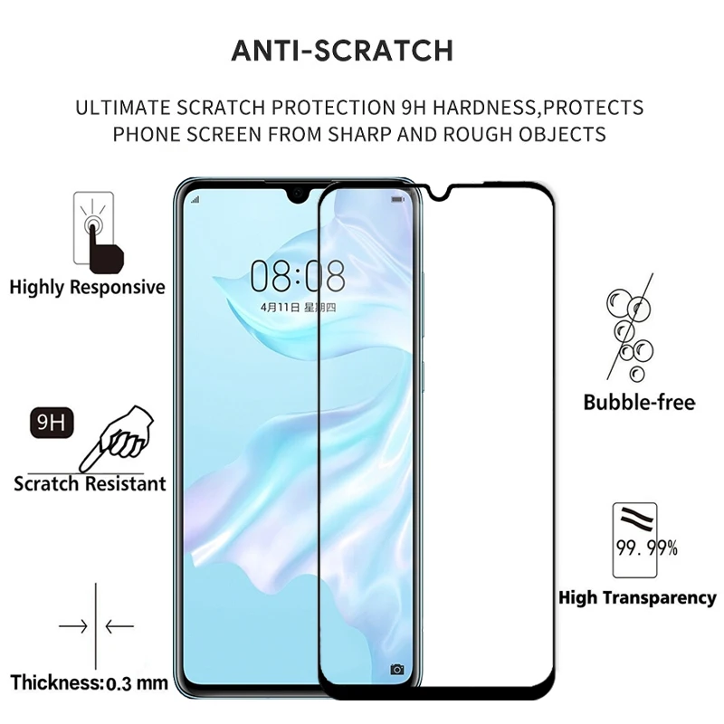 2 шт оригинал полное покрытие защита для экрана из закаленного стекла Huawei P30 с