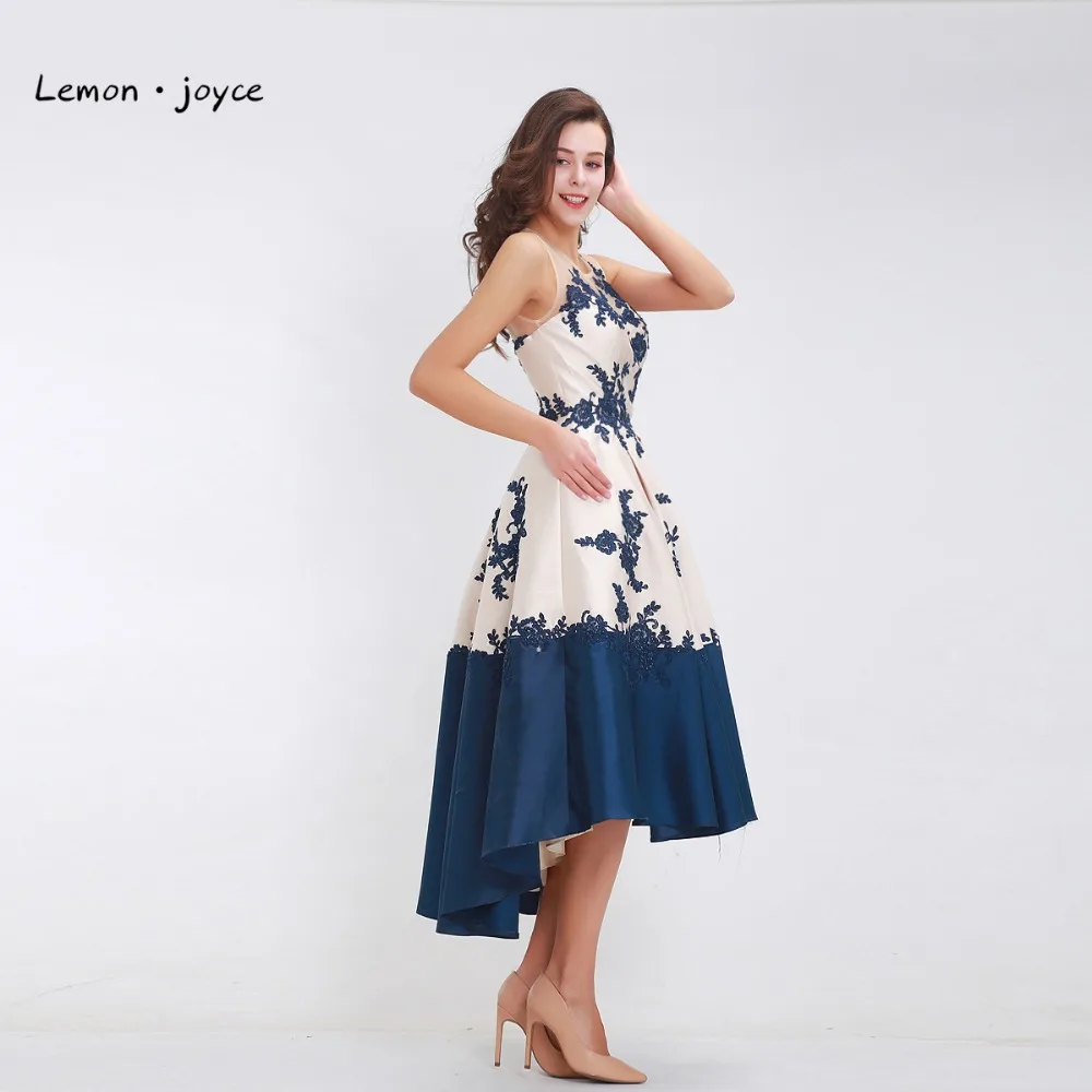 Elegant Prom Dresses 2020 O-neck Sleeveless See-through Contrast Color A-Line High Low Party Gowns Plus Size | Свадьбы и торжества