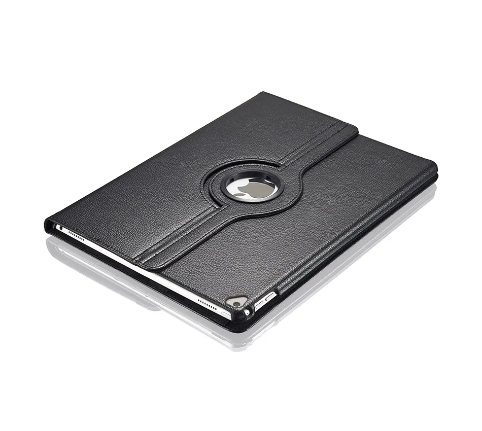 Black 360 Вращающийся чехол из искусственной кожи личи чехол для Apple iPad Pro 12,9 дюймов / A1584 Смарт авто спящий Пробуждение подставка держатель - Цвет: Black