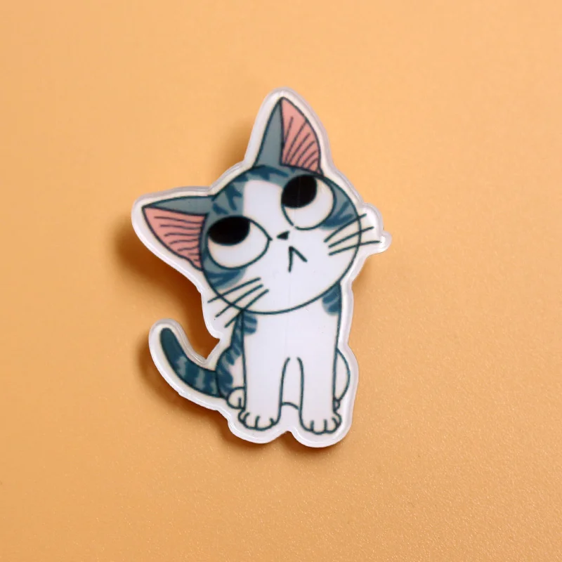 1 Милый маленький кот мультфильм Kawaii Брошь булавка в виде животного Значки рюкзак «сделай сам» пальто значки значок для одежды аксессуары - Цвет: 1
