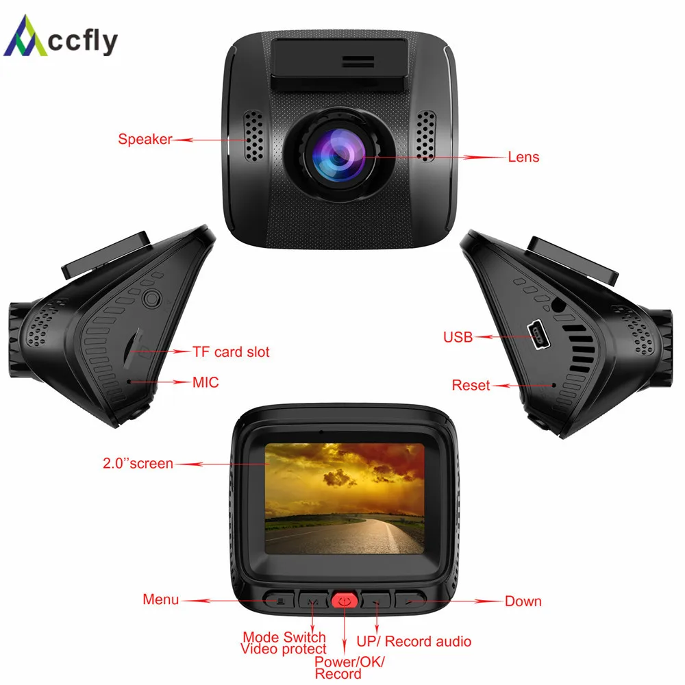 Accfly wifi Автомобильный видеорегистратор DVRs Novatek 96658 sony IMX323 Full HD 1080 P 170 градусов|dash cam