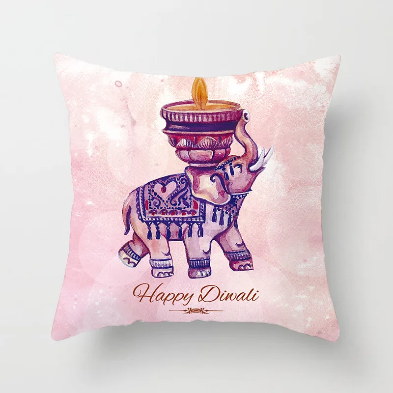 Fuwatacchi в этническом стиле Стиль подушка крышка красочные с принтом слона накидка