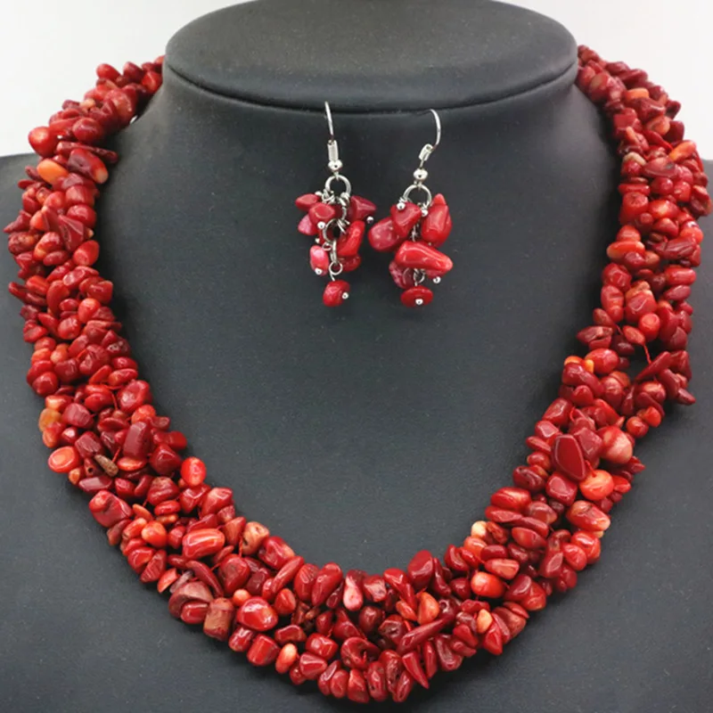 Комплект из колье и серёг с натуральным камнем 9 11 мм|necklace earring|jewelry set natural stonefashion