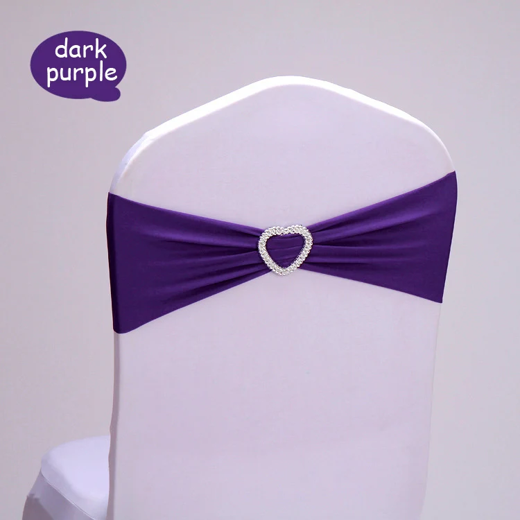 dark purple 100 шт., 15 цветов, высокоэластичные ленты для стульев из спандекса и лайкры для дня рождения, вечеринки и свадьбы, декоративные чехлы для стульев - Цвет: dark purple