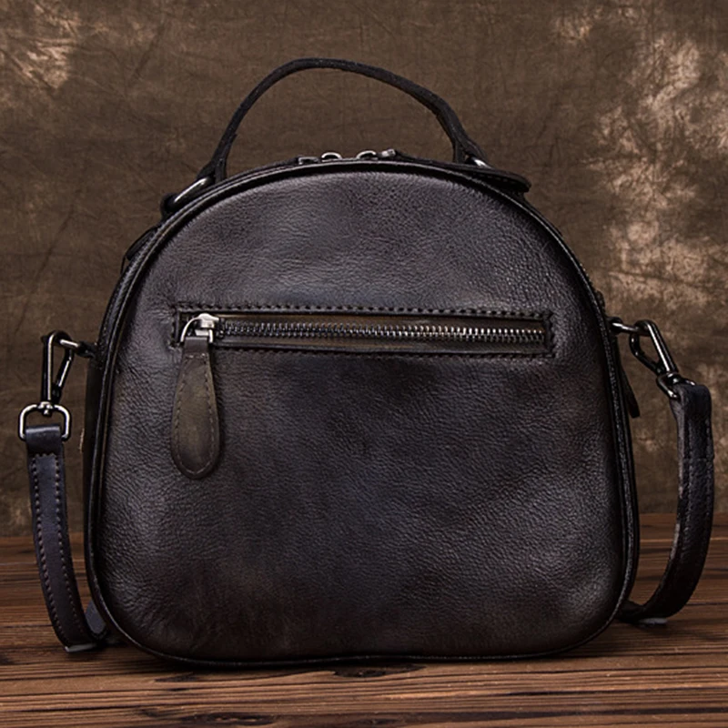 Женская сумка мессенджер через плечо из натуральной кожи простая тоут в ретро