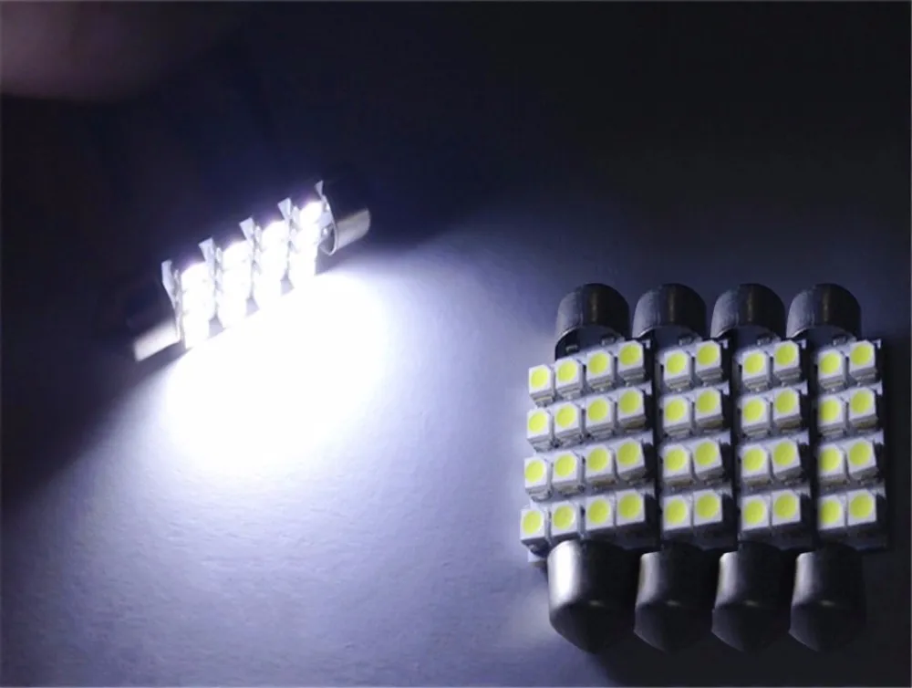 Набор 10 лампада 16 светодиодов торпеда Luz Teto Placa Smd светильники Super Branca 36 мм|super branca|led