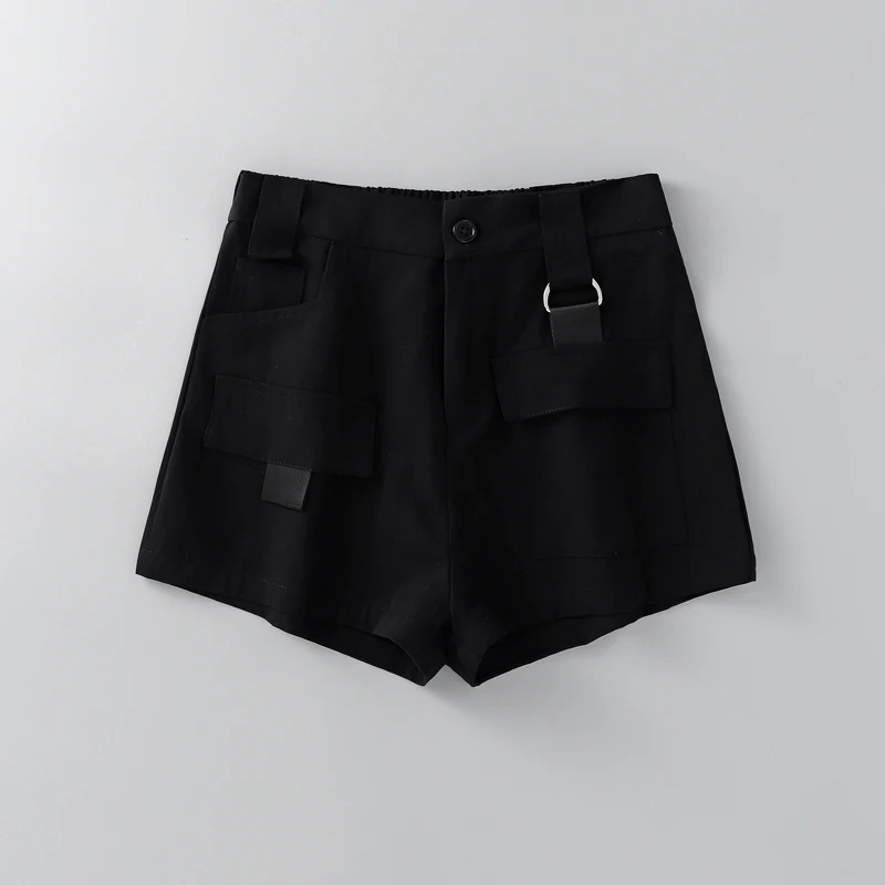 Шорты-карго женские с завышенной талией повседневные короткие штаны широкими