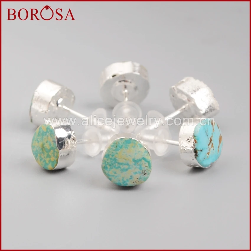 Женские серьги гвоздики BOROSA 5 пар чистый серебряный цвет Бесплатная форма