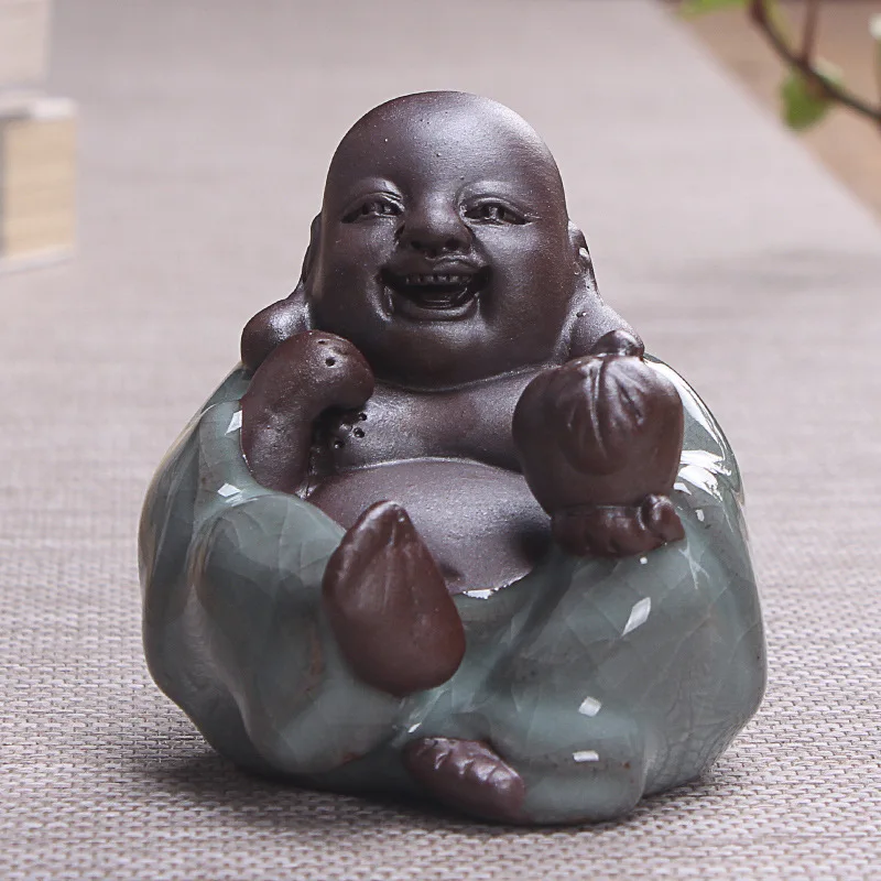 Статуэтка Будды Maitreya с орнаментом керамические поделки буддийская фигурка