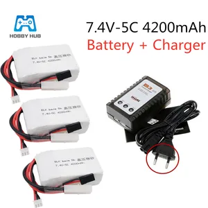 Hobby Hub 7,4 v-5C 4200mAh 2S lipo батарея для радиоуправляемого автомобиля квадрокоптера литий-полимерный Battey ELK racing baja 5b Высокое напряжение прием