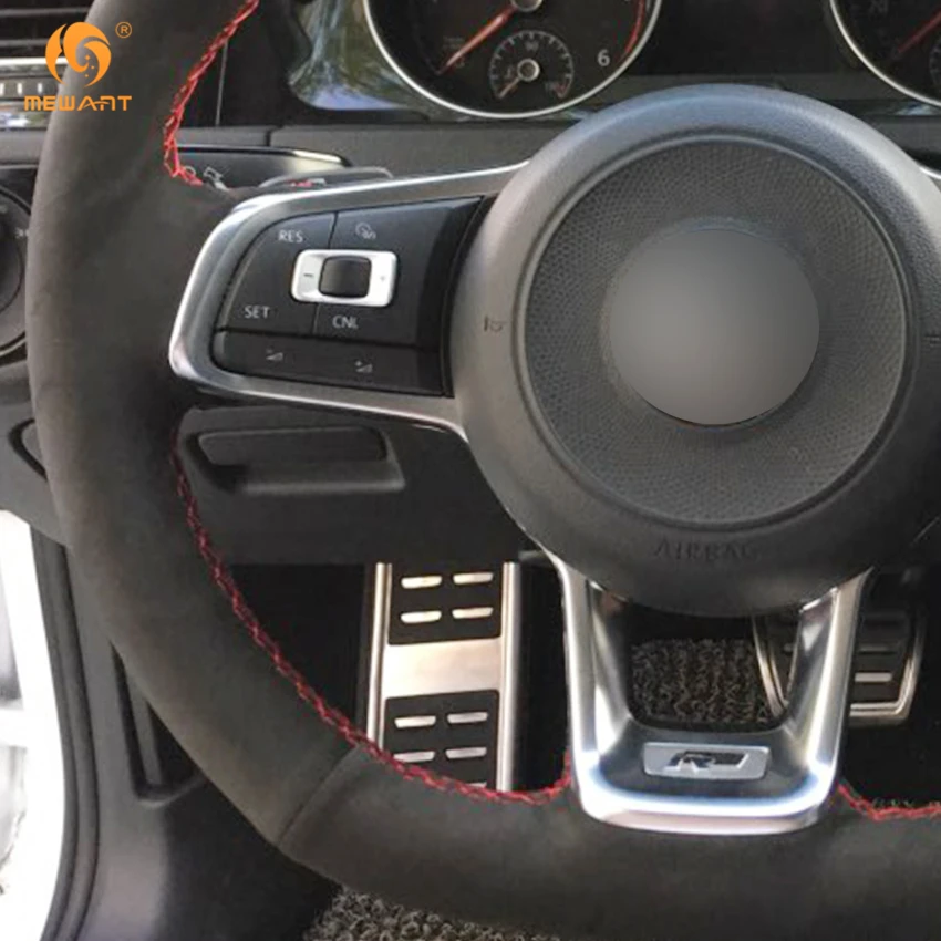 MEWANT черный замшевый чехол рулевого колеса автомобиля для Volkswagen Golf 7 GTI R MK7 VW Polo