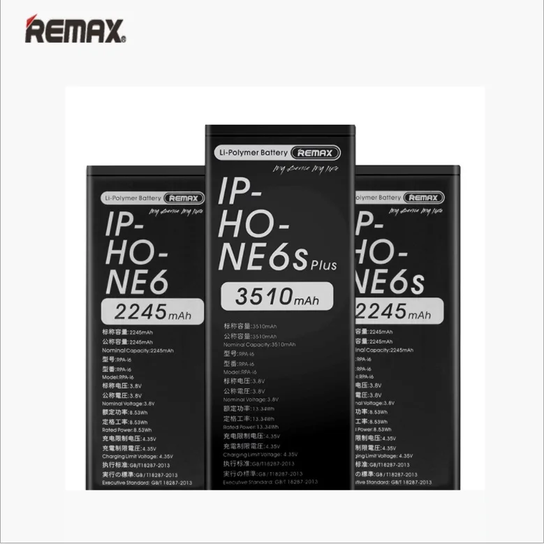 

REMAX original cell phone battery Mobile phone large capacity battery for ip6 6s 6p 6splus 7 7plus