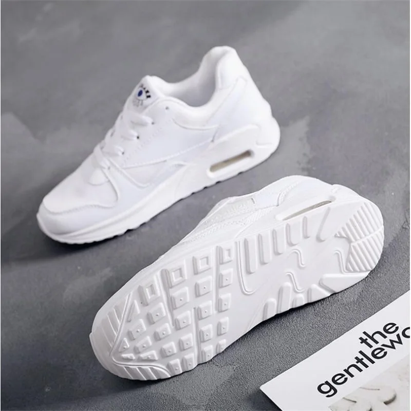 Модные белые спортивные туфли на платформе в Корейском стиле женская обувь