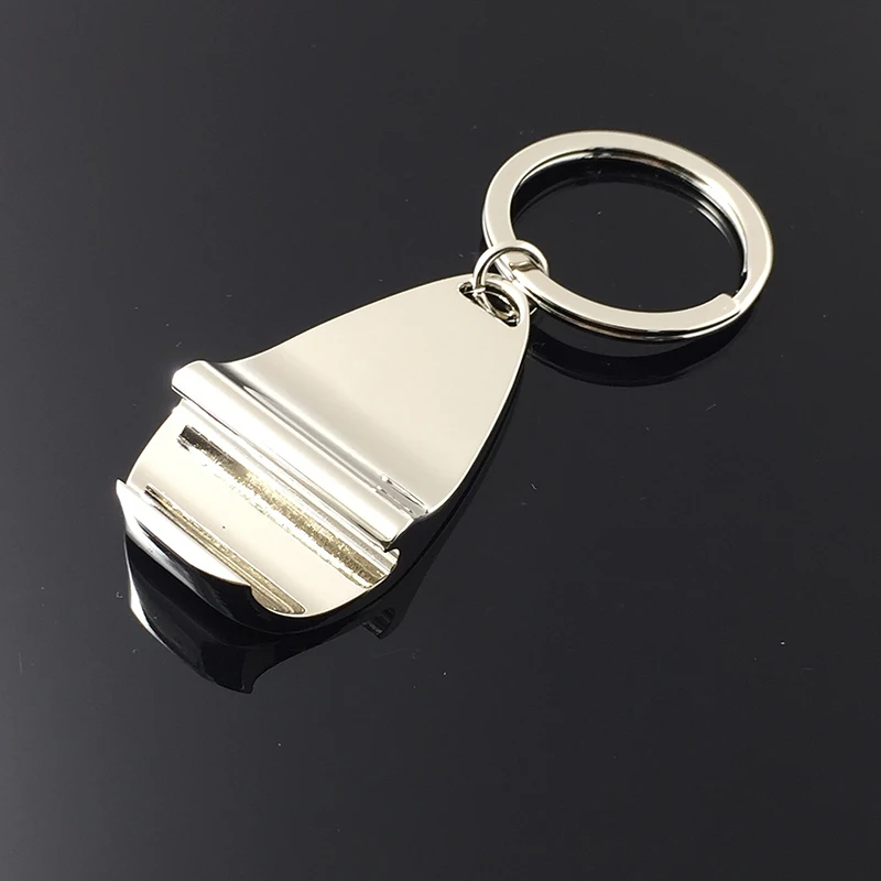 Брелок для ключей металлический хромированный открывалка бутылок рекламный