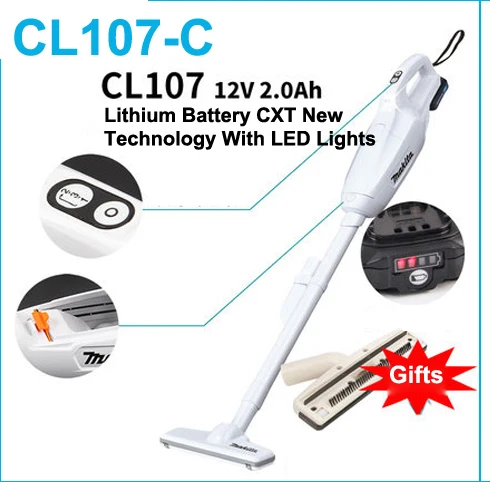 CL107 C Япония Makita перезаряжаемый пылесос бытовой ручной беспроводной 12 V литиевая батарея дисплей с светодиодный свет - Цвет: CL107 C