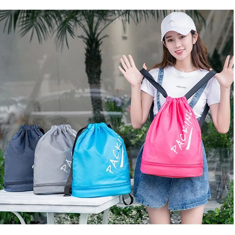 Спортивная сумка для спортзала Плавательный рюкзак на шнурке сухой и влажной