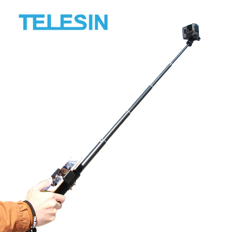 Телескопическая селфи палка выдвижной монопод + 3 сторонний штатив телефонный