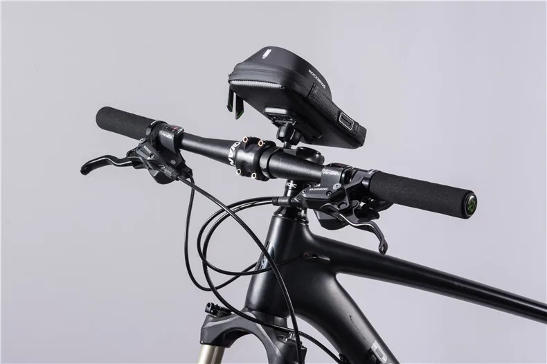 ROCKBROS велосипедная сумка 6 дюймов MTB велосипедная верхняя труба сумка держатель для телефона чехол вращающийся на 360 градусов кронштейн для сенсорного экрана сумка