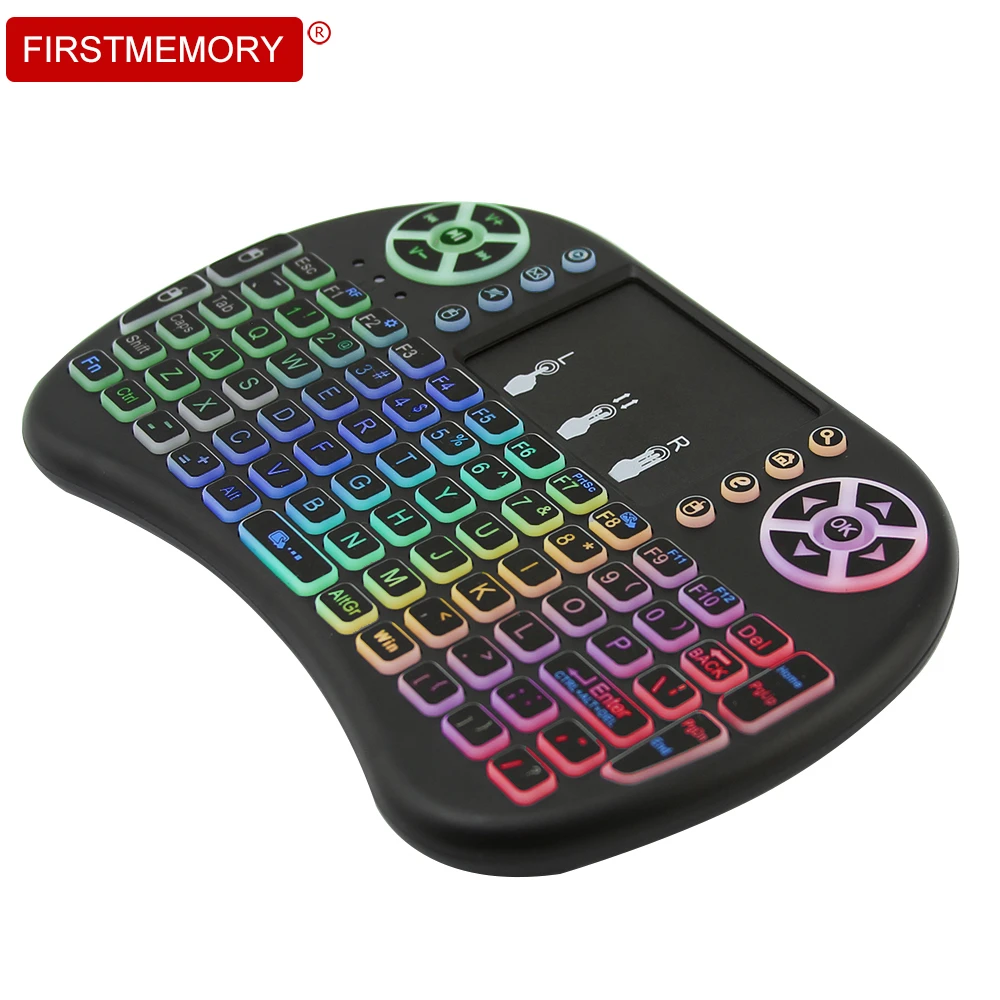 Беспроводная мини клавиатура компьютерная игровая 92 клавиши Teclado с красочной RGB