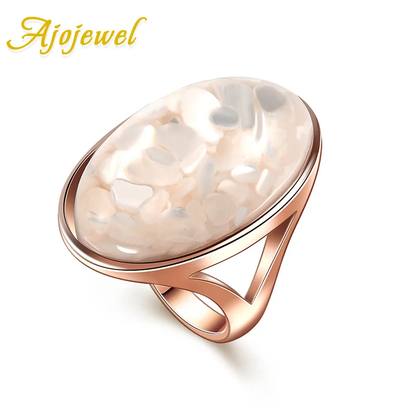 Ajojewel Размер 10 и 11 Роскошный белый корпус с одним камнем большое кольцо для женщин