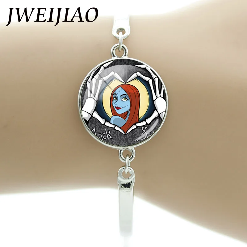 JWEIJIAO Кошмар перед Рождеством Джек Скеллингтон Салли Шарм-браслет Хэллоуин